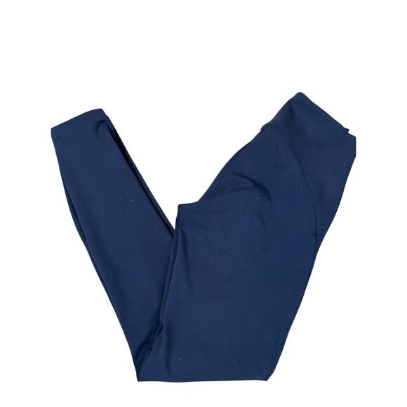 Lululemon leggings Navy blue SZ 2 pull on full length - flawed - small hole - Picture 1 of 7